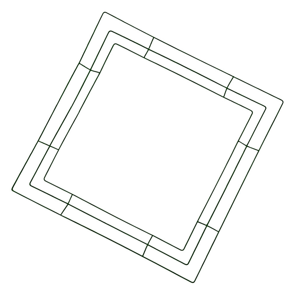 正方形の金属製ワイヤーフレーム（35x35cm）。DIYの花 - Wreath Form Wire のレビューと価格