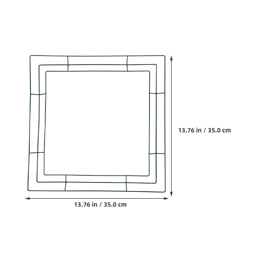 正方形の金属製ワイヤーフレーム（35x35cm）。DIYの花 - Wreath Form Wire のレビューと価格