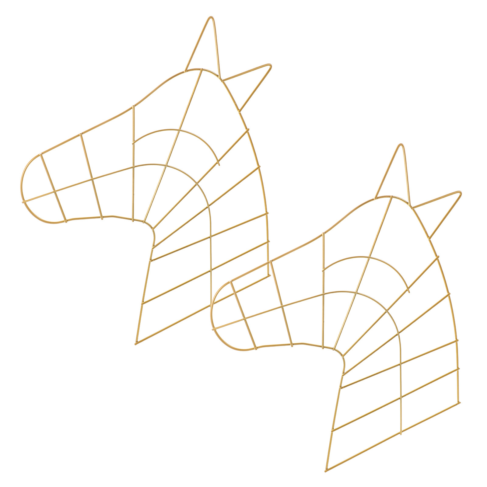 金属製のリースフレーム2個、金色の馬の頭のモチーフ、クリスマ - Wreath Form Wire のレビューと価格