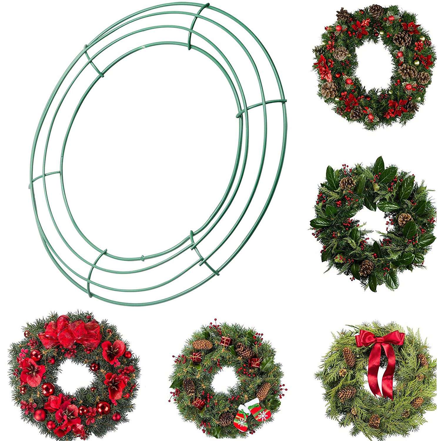 14インチのワイヤーリースフレーム、金属製の丸型リース型、ク - Wreath Form Wire のレビューと価格